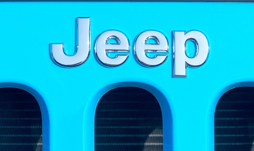 Jeep Logo On Blue Grill
