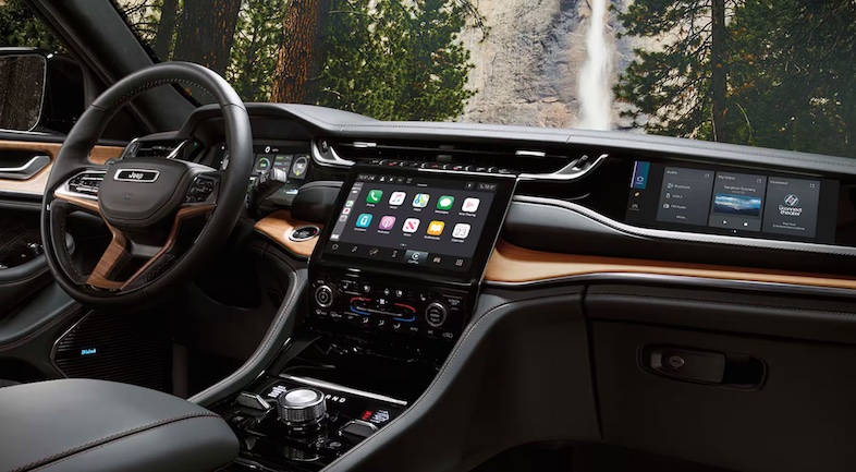 Some of the 2025 Jeep Grand Cherokee consist of premium features like quilted leather upholstery and open-pore wood accents.