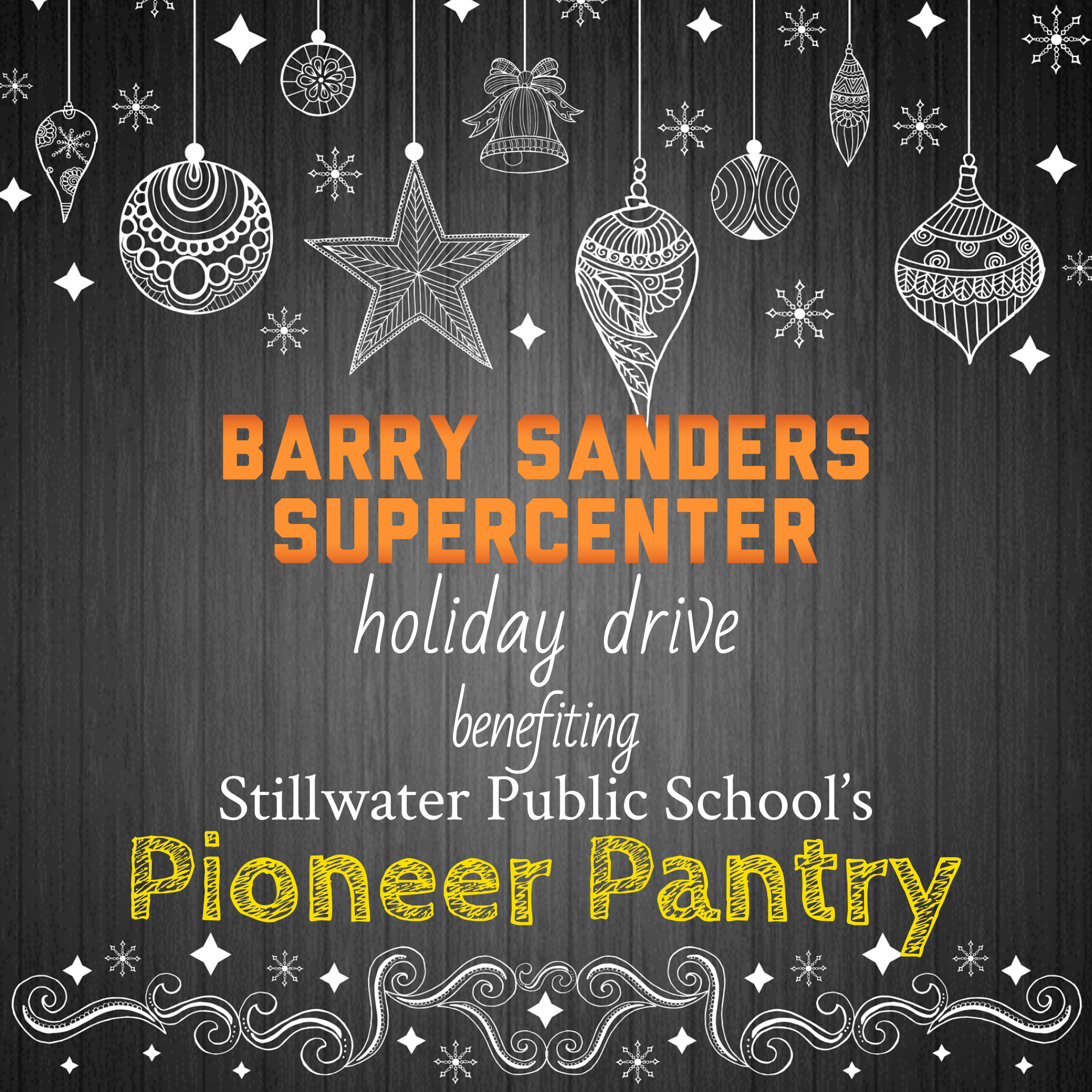 ornaments and store logo