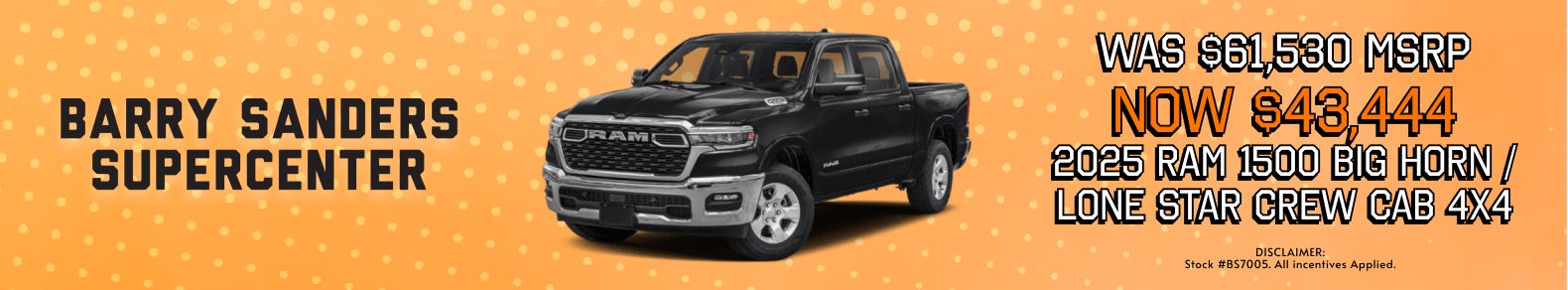 2025 RAM 1500 BIG HORN / LONE STAR CREW CAB 4X4