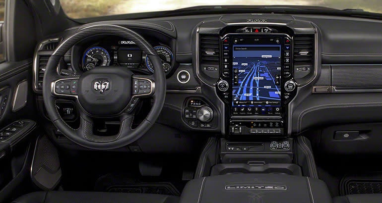 black interior 2019 ram 1500 truck